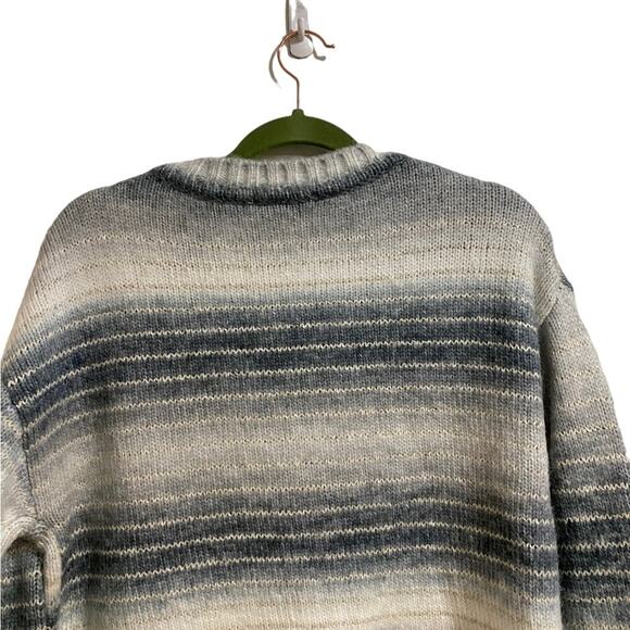 Z SUPPLY Dusty Indigo Striped Autumn V Neck Sweater Sz M - Picture 9 of 13